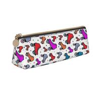 DOFFO Pattini a rotelle colorato stampato carino astuccio estetico astuccio speciale portapenne piccolo astuccio per matite durevole astuccio con cerniera per donne ufficio lavoro e studio, bianco,