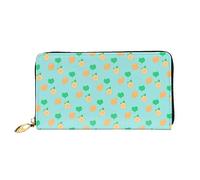DOFFO Piccolo Giallo Modello Limone Stampa Portafoglio In Pelle Per Le Donne Della Borsa Della Moneta Della Cassa Del Raccoglitore Sottile Zip Telefono Borsa, Motivo arancione con piccoli limoni,