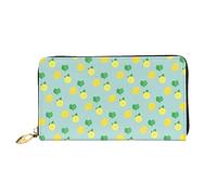 DOFFO Piccolo Giallo Modello Limone Stampa Portafoglio In Pelle Per Le Donne Della Borsa Della Moneta Della Cassa Del Raccoglitore Sottile Zip Telefono Borsa, Piccolo motivo giallo limone, Taglia