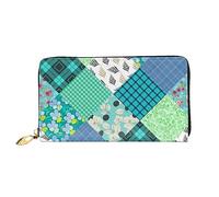 DOFFO Piccolo Giallo Modello Limone Stampa Portafoglio In Pelle Per Le Donne Della Borsa Della Moneta Della Cassa Del Raccoglitore Sottile Zip Telefono Borsa, Patchwork Piazza Pianta, Taglia unica