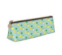 DOFFO Piccolo motivo giallo limone stampato carino astuccio estetico astuccio speciale portapenne piccolo astuccio per matite durevole astuccio con cerniera per donne ufficio lavoro e studio, Piccolo