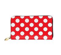 DOFFO Portafoglio in pelle con stampa a pois carino per le donne portamonete portafoglio sottile con cerniera per il cambio del telefono pochette porta carte, carino a pois, taglia unica, Grazioso