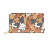 DOFFO Portafoglio in pelle con stampa di gatti arancioni per le donne portamonete portafoglio sottile con cerniera per il cambio del telefono pochette porta carte, gatti arancioni, taglia unica, Gatti
