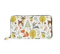 DOFFO Portafoglio in pelle con stampa estiva animale per le donne portamonete portafoglio sottile con cerniera per il cambio del telefono pochette porta carte, estate animale, taglia unica, Estate