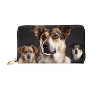DOFFO Portafoglio in pelle con stampa fotografica di cane animale per le donne portamonete sottile zip borsa cambio telefono pochette porta carte portafoglio, Foto Cane Animale, Taglia unica