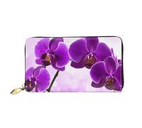 DOFFO Portafoglio In Pelle Stampa Cigno Bianco Per Le Donne Portamonete Sottile Zip Telefono Cambiamento Della Borsa Frizione Titolare Della Carta, Fiore viola., Taglia unica