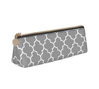 DOFFO Quatrefoil grigio stampato carino astuccio estetico astuccio speciale portapenne piccolo astuccio durevole astuccio con cerniera astuccio per donne ufficio lavoro e studio, bianco, Taglia unica