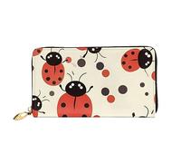 DOFFO Rosa Marmo Texture Stampa Portafoglio In Pelle Per Le Donne Della Borsa Della Moneta Cassa Del Raccoglitore Sottile Zip Telefono Cambiamento, Coccinella divertente, Taglia unica
