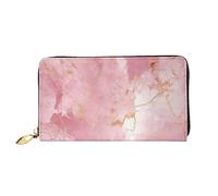 DOFFO Rosa Marmo Texture Stampa Portafoglio In Pelle Per Le Donne Della Borsa Della Moneta Cassa Del Raccoglitore Sottile Zip Telefono Cambiamento, Marmo rosa., Taglia unica