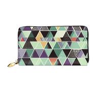 DOFFO Rosa Marmo Texture Stampa Portafoglio In Pelle Per Le Donne Della Borsa Della Moneta Cassa Del Raccoglitore Sottile Zip Telefono Cambiamento, Triangolo geometrico, Taglia unica