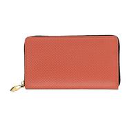 DOFFO Rosa Rosso Stampa Portafoglio In Pelle Per Le Donne Della Borsa Della Moneta Della Cassa Della Cassa Del Raccoglitore Sottile Zip, Macchie rosse dense, Taglia unica