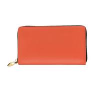 DOFFO Rosa Rosso Stampa Portafoglio In Pelle Per Le Donne Della Borsa Della Moneta Della Cassa Della Cassa Del Raccoglitore Sottile Zip, Rosso, Taglia unica