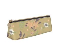 DOFFO Scrawl - Astuccio per matite estetico con stampa di fiori gialli, astuccio speciale, piccolo, resistente, con cerniera, per donne, ufficio, lavoro e studio, Pianta Ape, Taglia unica