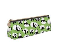 DOFFO Sfondo verde Panda Stampato Carino Astuccio Estetico Matita Sacchetto Speciale Astuccio Piccolo Astuccio Matita Durevole Scatola di Matita Astuccio Con Cerniera Per Le Donne Ufficio Lavoro E