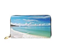 DOFFO Tie Dye Hippies Stampa Portafoglio In Pelle Per Le Donne Borsa Della Moneta Sottile Zip Telefono Cambiamento Della Borsa Frizione Titolare Della, Ocean Sea Spiaggia, Taglia unica, Porta carte