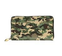 DOFFO Verde Mare Blu Alghe Stampa Portafoglio In Pelle Per Le Donne Della Borsa Della Moneta Della Cassa Del Raccoglitore Sottile Zip Del Telefono, Mimetico, Taglia unica, Porta carte