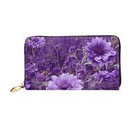 DOFFO Viola Elegante Peonia Fiore Stampa Portafoglio In Pelle Per Le Donne Borsa Della Moneta Sottile Zip Telefono Cambiamento Della Borsa Frizione Titolare Della, Viola floreale., Taglia unica