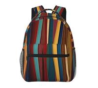DOFFO Zaino da viaggio con stampa a strisce colorate, zaino leggero casual per computer portatile zaino carino da trekking borsa per donne uomini, nero, taglia unica, Nero, One Size
