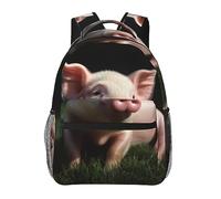 DOFFO Zaino da viaggio con stampa di maiale,Zaino da viaggio per laptop casual leggero Zaini da trekking carini per donne uomini, nero, taglia unica, Nero, One Size