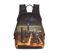 DOFFO Zaino da viaggio con stampa di mazza da hockey, zaino per libri casual zaino leggero per computer portatile zaino da trekking per donna uomo, Chicago City, One Size, Zaini per gite di un giorno