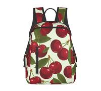 DOFFO Zaino da viaggio con stampa di palle oculari, borsa per libri casual zaino leggero per computer portatile zaino da trekking per donne uomini, Frutta ciliegia, One Size