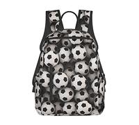 DOFFO Zaino da viaggio con stampa di rosa nero nero, zaino per libri casual zaino leggero per laptop zaino da trekking per donna uomo, Oceano da calcio, One Size