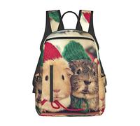DOFFO Zaino da viaggio con stampa panda con sfondo verde, zaino per libri casual leggero zaino da viaggio per laptop zaini da trekking per donna uomo, Porcellini d'India, One Size