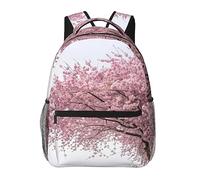 DOFFO Zaino da viaggio stampato albero con fiori di ciliegio, leggero casual zaino per computer portatile carino zaino da trekking borsa per donne uomini, nero, taglia unica, Nero, One Size