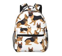 DOFFO Zaino da viaggio stampato con pastore tedesco, zaino da viaggio casual leggero per computer portatile carino zaino da trekking per donne e uomini, nero, taglia unica, Nero, One Size