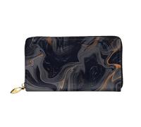 DOFFO Zebra Stampa Portafoglio In Pelle Per Le Donne Della Borsa Della Monete Della Cassa Del Raccoglitore Sottile Zip Del Telef, Texture liquida scura, Taglia unica