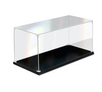 DOFOPO Vetrina in acrilico con base nera, assemblare piano di lavoro, scatola trasparente, organizer antipolvere per figure d'azione e oggetti da collezione 35x25x15 cm