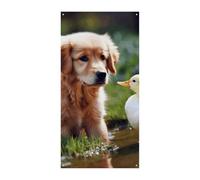 Dog and A Duck Door Cover Decorazioni Banner di benvenuto Decorazioni per porte da parete Porta d'ingresso Appeso Banner per interni ed esterni Decorazioni per feste di anniversario