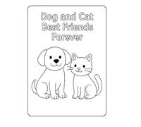 Dog and Cat Best Friends Forever: Coloring Book