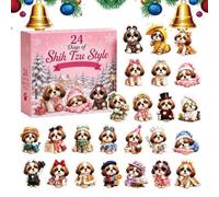 Dog Animal 2D Flat Collectible Decoration Christmas Countdown Calendar | Cute Dog Ornaments Countdown Calendar Christmas Countdown Calendar for Kids Pet Lovers Girls Party Tree Door Mantel