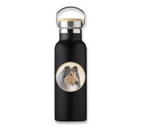 Dog Art Razza Pittura Collie Disegno Bottiglia Sottovuoto, Eco Bottiglia, Tazza di Caffè