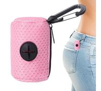 Dog bagHolder - Mesh Fabric Leash Attachment, Portable Poop bagPouch, Large Capacity Waste bagDispenser, Lightweight Pet Accessory | Outdoor Walking Companion For Doggie Cleanup, Hiking, Running, T