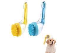 Dog Bath Brush, 2 pcs Pet Washing Brush, Grooming Slicker Scrubber, Gentle Detangling, Dandruff Flea Removal, Ideal for Puppies Kittens