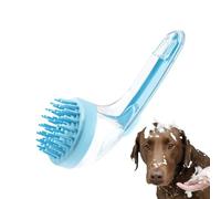 Dog Bath Brush, Cat Bathing Scrubber, 7.09x2.76x2.95 inches Gentle Massage Cleaner, Built-In Soap Dispenser, Ergonomic Soft Bristle Design for Cats Kittens Puppies Home Beach Swimming