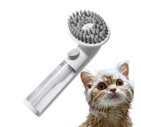 Dog Bath Brush, Grooming Dog Scrubber Bath, Silicone Long-Handle Massage Comb, Pet Supplies Soothing Cleaning Tool for Long & Short Hair, Shower, 9x7.6x19.5cm