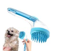 Dog Bath Brush, Pet Grooming Comb, 7,48 x 2,76 x 3,74 pollici, Silicone Bristle Scrubber, Built-in Shampoo Dispenser, Gentle Massage Tool for Puppies, Kittens, Small Animals and Shower