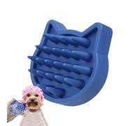 Dog Bath Brush, Pet Grooming Scrubber, 3.66x2.95x1.14 Inches Massage Comb, Soft Silicone Bristles, Ergonomic Non-Slip Handle, Blue for Small and Medium Dogs and Cats During Bathing