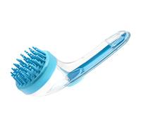 Dog Bath Brush, Pet Massage Grooming Tool with Shampoo Dispenser, 7,48 x 2,76 x 3,74 Inches Silicone Bristle Cleaner for Cat, Puppy, Kitten, Small Animal Shower and Bathing Accessories