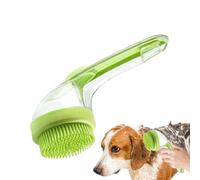 Dog Bath Brush, Pet Massage Tool, 7.4 Inches Silicone Bristle & Scrubber Cleaner, Ergonomic Handle for Indoor, Outdoor, Bathing, Shower Spa, Suitable to Kitten, and Horses Grooming