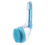 Dog Bath Brush, Pet Massage Tool, 7.4 Inches Silicone Bristle & Scrubber Cleaner, Ergonomic Handle for Indoor, Outdoor, Bathing, Shower Spa, Suitable to Kitten, and Horses Grooming