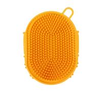 Dog Bath Brush - Puppy Cleaning Massage Tool for Pet Grooming | Silicone Bristle Scrubber with Shampoo Dispenser Handheld Bathing Groomers Veterinary Salon Home Bathroom Care Routine Use