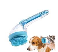 Dog Bath Brush, Silicone Pet Massage Scrubber, Bristle Grooming Cleaner, Versatile Design Handle, Soft Bathing Brush for Dogs Cats Kittens Horses, Shower Spa Tool, Pets