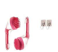 Dog bath spray head, comfortable pet brush with soap dispenser, 2025 new 2-in-1 cat bath brush, suitable for pet shower (red)