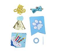 Dog Birthday Party Supplies Set, Complete Pet Celebration Kit with Adjustable Bow Tie, Soft Polyester Scarf and Hat, Happy Birthday Banner with Gold Numbers for Small and Medium Do