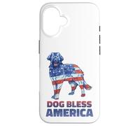 Dog Bless America Independence Day 4 luglio USA Flag Canine Custodia per iPhone 16