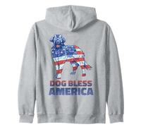 Dog Bless America Independence Day 4 luglio USA Flag Canine Felpa con Cappuccio
